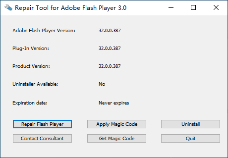 Repair Tool for Adobe Flash Player